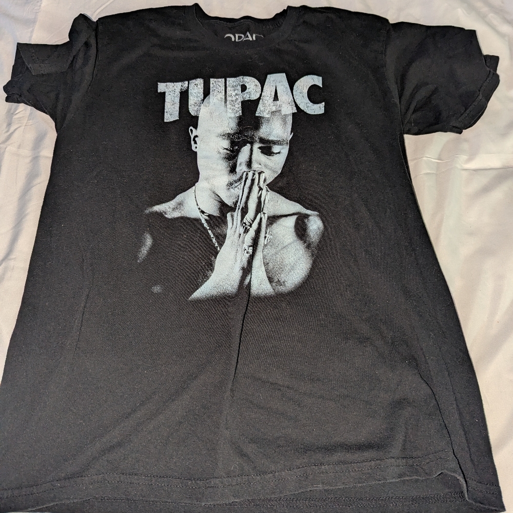 Tupac Men's Medium‎ Black Graphic T-Shirt